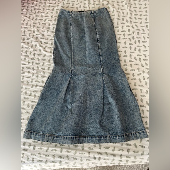 KHAITE Denim Mermaid Skirt - Picture 1 of 7